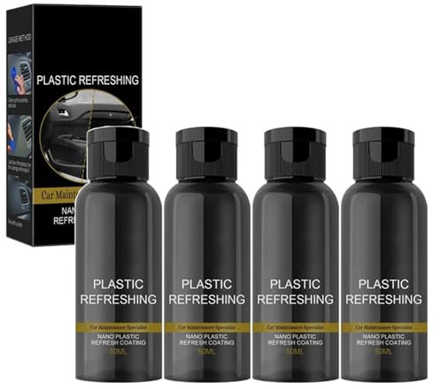 Kidmis Reparaturmittel für Autokunststoffe, 50ML Revitalisierendes Beschichtungsmittel für Kunststoffe, Plastic Revitalizing Coating Agent, Auto Kunststoffteile Runderneuerungsmittel (4 Stück)