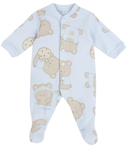 Chicco Tutina Con Apertura Frontale, Pigiamino per bambino e neonato Bimbo 0-24, Azzurro (4-1M), 0 mesi, Designed in Italy