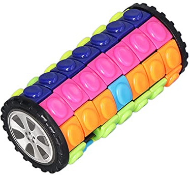 Rompecabezas de Cubo Mágico de Cilindro 3D, Rompecabezas de 7 Capas, Juguete Sensorial Deslizante Colorido, Descompresión de Niños y Adultos, Alivio del Estrés y la