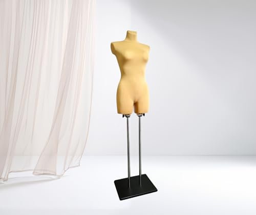 LUSORIA - Manichino da sartoria femminile con cosce, colore: Beige (S/M)