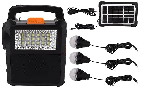 Topyond Portable Power Station, 6000mAh Solar Generator with Built-in 36-LED Light & 3m Cable, Camping Power Bank for Outdoor Camping Emergency Home Use, Solar Panel Included