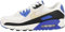 Nike Men's Air Max 90 Premium Sneaker, White Khaki Racer Blue Black, 9 UK