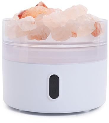 Máquina Humidificadora con Difusor de Piedra de Sal, Humidificador de Niebla de Aire con Iluminación Colorida de Escritorio con Carga USB Apto para Encimeras de Escritorio de