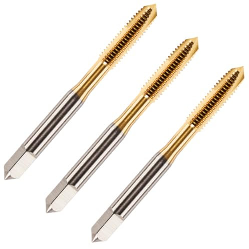 3 Pack - M4 x 0.7 Spiral Point Tap HSS M2 Titanium (TiN) Coated 4mm Thread. Metric Hand/Machine Screw Tap Metric Coarse. for Tapping Through Holes