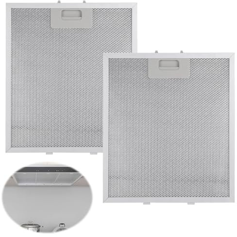 LYPPUL 2 Stück Metallfettfilter für Dunstabzugshauben, 320x260mm Aluminium Fettfilter Dunstabzugshaube, Fettfilter mit Metallgitter Universal für Küchenabzugshauben, Austauschfilter