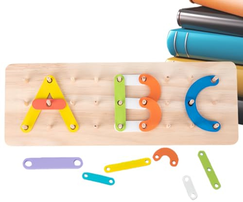 Mimoqk Puzzle Lettere,Lavagna con per la selezione di forme e colori - Tavola da impilare per L apprendimento forme - per abilità motorie Ragazze Compleanno Natale
