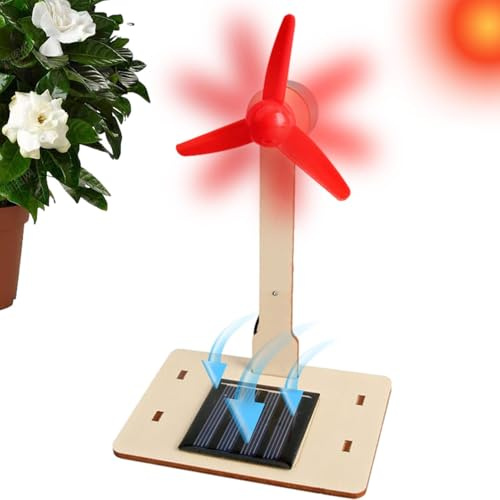 Solar Powered Windmill Kit for Elementary School Students Natural Science Experimentation Set Technology Science Educational Toy Creative Building Ground Energy