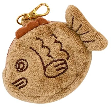 VILLCASE Monedero Portátil y Funcional de Peluche Forma de Pez Japonés Pequeño para Llaves y Objetos Pequeños, Adecuado para Shopping y Trabajo