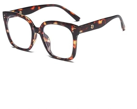AQRNKK Women Blue Light Glasses,Oversize Blue Light Glasses for Women, Anti Eyestrain & UV Protection Computer Eyeglasses (Tortoiseshell)