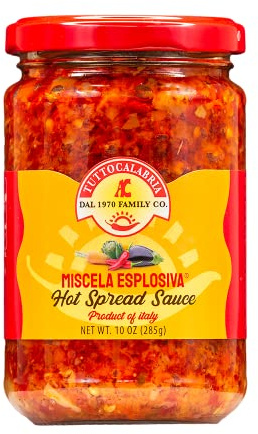 TUTTOCALABRIA Hot Spread Sauce, Miscela Esplosiva, 10 OZ (285g), Minced Calabrian Chili & Giardiniera Vegetables