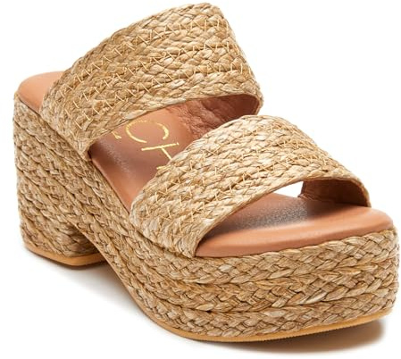 Coconuts by Matisse Womens Ocean Ave Platform Block Casual Sandals Casual High Heel 3 & Up - Beige - Size 9 M