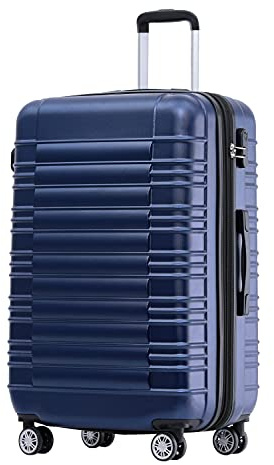 BEIBYE Zwillingsrollen Reisekoffer Koffer Trolleys Hartschale M-L-XL-Set (Dunkelblau, XL)