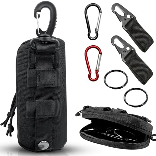 Estuche para Gafas MOLLE Táctico,con Mosquetones y llaveros Funda Táctica