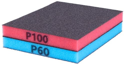 INNSPIRO Set of 2 Super Flexible Sanding Sponges, Fine Grit, 100 and Medium 60, 12 x 10 x 1.2 cm