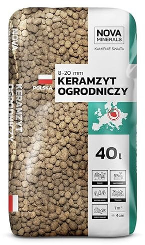 Nova Minerals Blähton für Pflanze 8–20 mm 40 L – Tongranulat für Pflanzen & Drainage – Natürliches Keramsit Drainagematerial für Garten, Hydroponik, Mulchen & Bodenverbesserung (40L Sack)