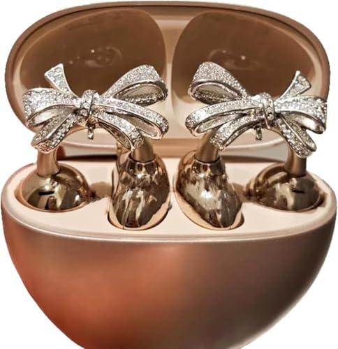 Rhinestone clip on ear pads, elegant zirconia decorative headphone accessories, detachable and exquisite DIY decorative bow style