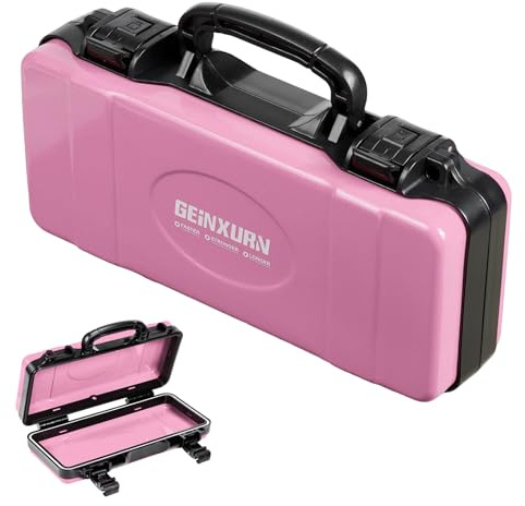 Geinxurn Coffret à Outils Rose, Coffret à Outils Portable et Robuste en Acier avec Verrouillage de Sécurité et Poignée pour le Rangement et l'organisation des Outils, pour Bricoleurs