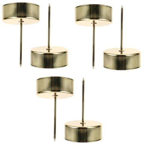 SMASOLO 6 pièces Bougeoirs Métalliques avec Piques Support Bougies Votives Doré Décoration Centre Table Noël et Fête Porte Bougies Pratique et
