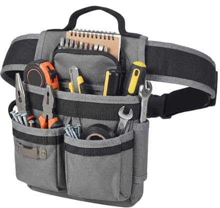 Cintura Porta Attrezzi, Magnetiche Cintura Attrezzi, Marsupio Portautensili con Tasche, Cintura per Attrezzi da Lavoro, Regolabili Staccabili Cintura Elettricista, per Elettricista Falegname Edilizia