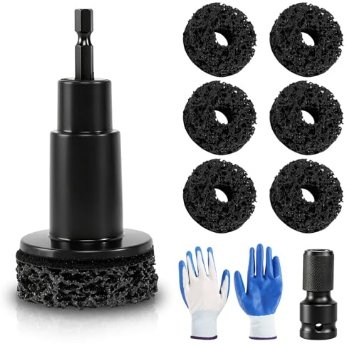 prota Juego de limpieza de cubos de rueda para coche, juego de limpieza con 6 espaciadores, 1 adaptador, 1 guantes, juego de limpieza y reparación de ruedas para eliminar el óxido y la pintura vieja