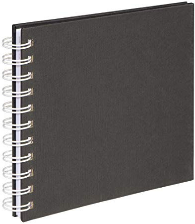 Hama Album fotografico Fine Art (formato 18,5 x 15 cm, 36 pagine bianche, a spirale), Nero (2719)