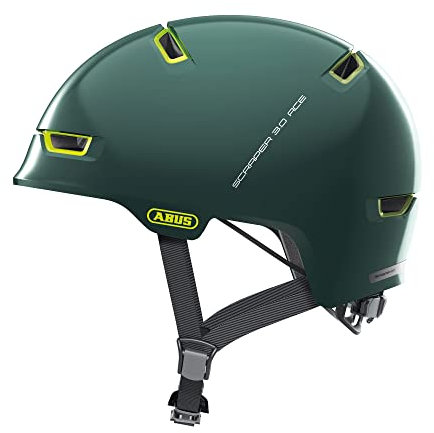 ABUS Stadthelm Scraper 3.0 ACE - Robuster Fahrradhelm für den Stadtverkehr - für Damen und Herren - Grün, Größe L