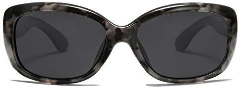 SOJOS Vintage Square Sunglasses for Women Polarized UV Protection Havana Frame SJ2111 with Black Tortoise Frame/Grey Lens