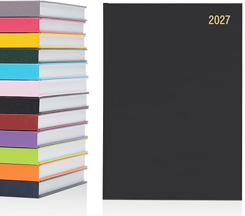 Siddagbok 2025 tidig upplaga A5 eller A4 dag till skolan årsplanerare inbunden svart