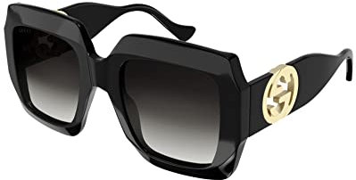 GUCCI Womens GG1022S Sunglasses, Black-Black-Grey, 54