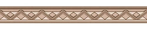 BRICOFLOR Frise papier peint tendance à motif géométrique Frise tapisserie couleur marron et biege Frise murale moderne pour chambre