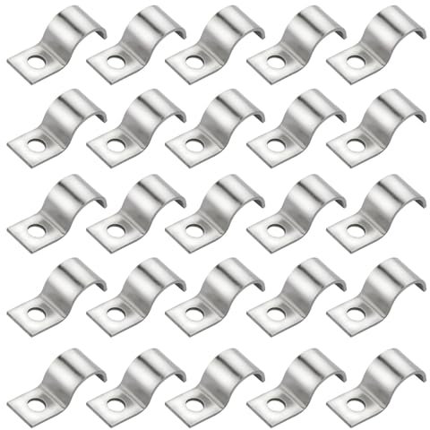25 Stück Metallkabelschellen, Edelstahl Befestigungsschelle, Hochleistungs Schlauchschnalle Rohrhalterung, Einzelloch Rohr rohrschelle Für Kabel Leerrohr Rohr Befestigung Ø 15-16 mm