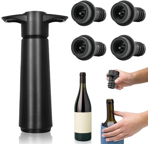4 tappi per bottiglie di vino con pompa a vuoto, tappi riutilizzabili per bottiglie di vino, tappi per bottiglie di vino, tappi per bottiglie, sigillanti per bottiglie di vino mantengono il vino
