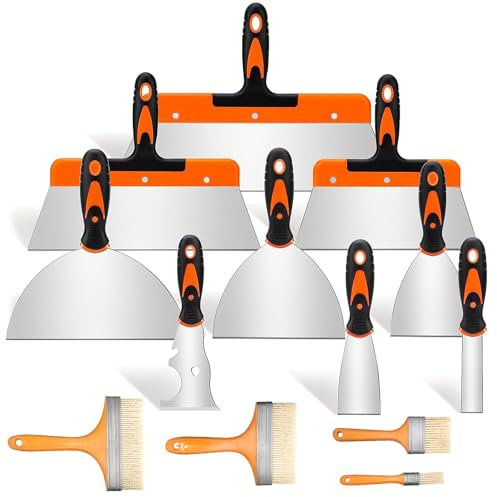 Hanured Espátulas Masilla de 13 piezas, Espátulas de Acero Inoxidable, Espátulas Para Pintura, Cuchillo de llenado Herramienta Multiusos para Masilla, Papel Tapiz
