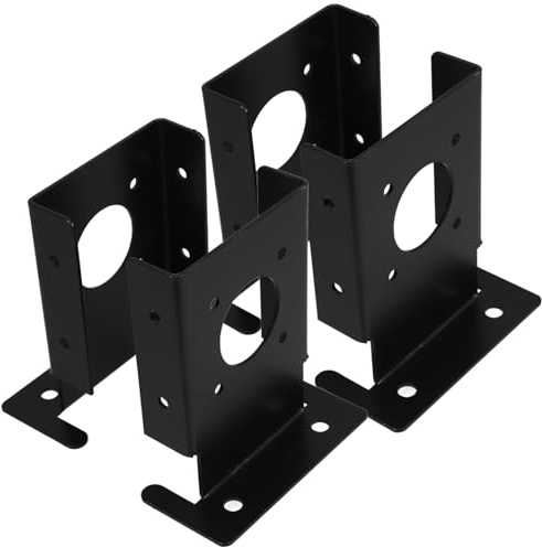 SHINEOFI 4pièces Supports De Poteau De Clôture Pour Jardin Bases De Clôture Métalliques Fixations Pour Petite Accessoires De