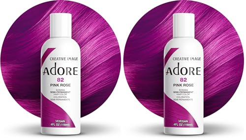Adore Shining Semi Permanent Hair Colour, 82 Pink Rose (Pack of 2)