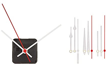 TFA Dostmann Analoges Uhrwerk weiß, 60.3061.02, selber basteln, sehr leise, Zeiger, für Schwarze Uhren, Kunststoff, (L) 56 x (B) 29 x (H) 56 (75) mm