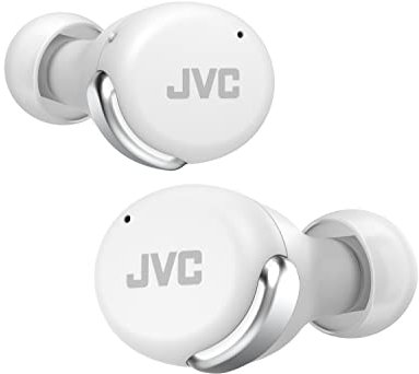JVC Auriculares Inalámbricos Cancelación de Ruido - Compact True Wireless Earbuds Bluetooth 5.2, Modo Baja Latencia, Batería con 21H de reproducción, Resistencia al Agua (IPX4) HA-Z330T-W (Blanco)