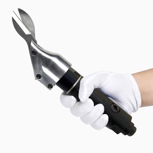 1/4in Air Shears, Pneumatic Metal Shear Cutter and Scissor Cutting Air Power Tool for Metal Sheet Diamond Mesh Iron Stainless Steel Plate,Free-Speed: 2,500