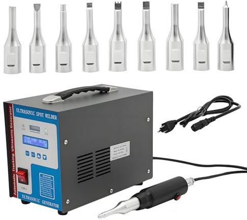 LZDOYY Soldadora por Puntos ultrasónica, máquina de soldar con 10 Cabezales reemplazables, máquina de Soldadura ultrasónica portátil de Alta frecuencia para plásticos.