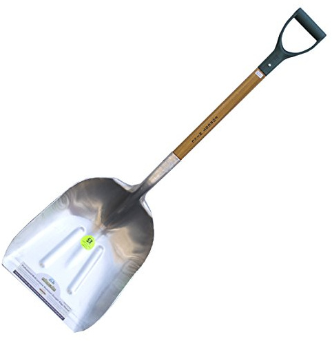Forest Hill Manufacturing Heavy Duty Professional Aluminum Straight Edge Scoop Shovel (.105 Thick Aluminum, 48-Inch)