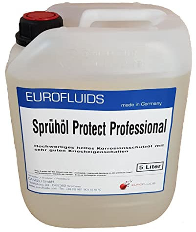 Eurofluids Sprühöl Protect Professional Kriechöl Korrosionsschutz Öl hell hochrein | 5-Liter-Kanister