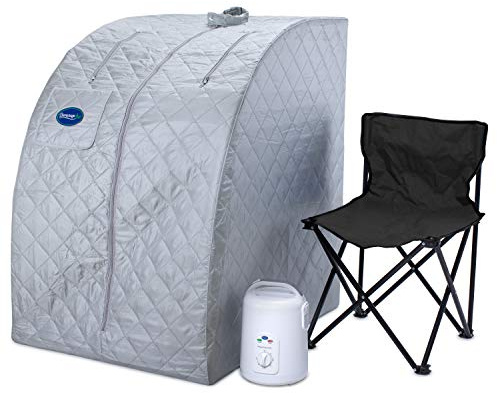 Durasage Portable Steam Sauna for Home - Personal Full Body Detox Sauna Tent with 800W Steam Generator, 60-Min Timer, Foldable Design & Chair for Relaxation