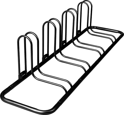Retrospec Stash Garage Bike Rack, Weather Resistant Fine Powder Steel Coating Fits Wheels up to 3, Black, 4-Bike Rack L:59'' x W:14.5'' x H:14'', Fits 12â-29â wheels & 23C-3.0 tire widths