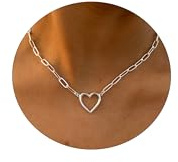 ASCOMY Dainty Silver Necklace for Women 14K Silver Plated Necklaces