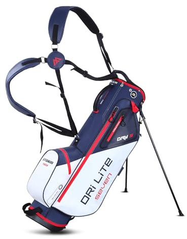 Big Max Dri Lite Seven G Standbag - 2024 Golf Tragebag (White-Navy-red)