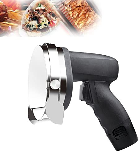 MLUENF Coltello Kebab Turco Portatile Affettatrice elettrica per Kebab, Coltello Professionale Shawarma Doner Kebab, Macchina per Tagliare la Carne a fette Commerciale in Acciaio Inossidabile