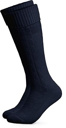 HerzSticht Chaussettes Longues Traditionnelles Bavaroise Homme lot de 1 (modèle: Silberdistel) Bleu 43-46