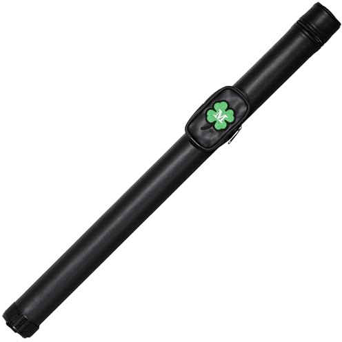 McDermott 1x1 Hard Round Vinyl Pool/Billiard Cue Case - Black w/Clover