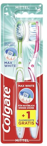 Colgate Max White - Cepillo de dientes medio (1 paquete de 2 unidades)