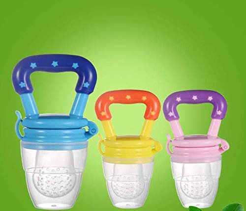 Rmeet Baby Fruchtsauger Schnuller,3er Pack Baby Frischobst Schnuller Schätzchen Nibbler Beißring Schnuller für Obst Gemüse Brei S M L